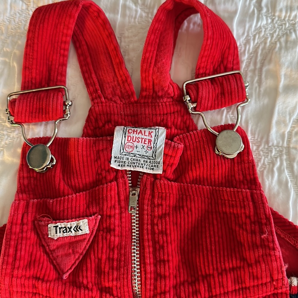 Vintage Trax Red Corduroy Overalls in 12 months.